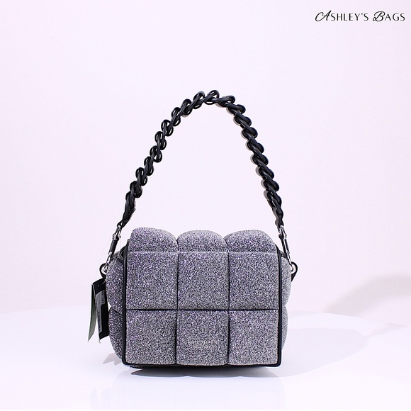 Kate Spade Boxxy Metallic Crossbody In Silver - Picture 1 of 12